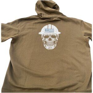 NEW Ariat Rebar Roughneck Hoodie Men's XL Brown Skull Hardhat Water Resistant
